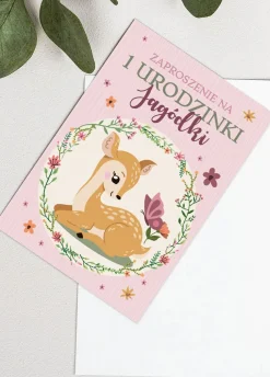Zaproszenia na roczek personalizowane MAŁA SARENKA