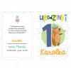 Zaproszenia na roczek personalizowane ZAPROSZENIA Z MISIEM