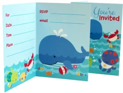 Zaproszenia na roczek PRZYJACIELE Z OCEANU (8szt.)