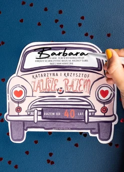 Zaproszenia na rocznicę ślubu personalizowane RETRO (6szt.)