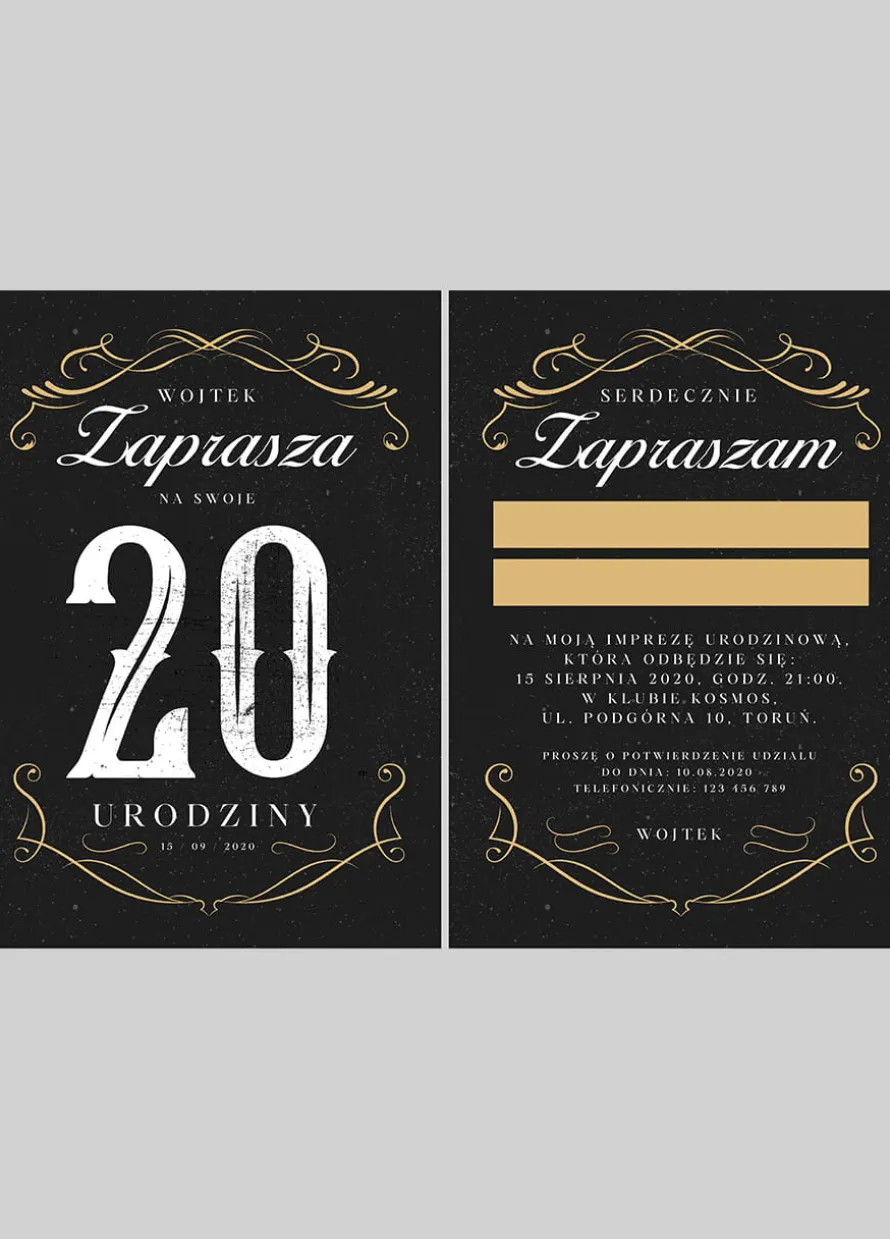Zaproszenia na 20 URODZINY