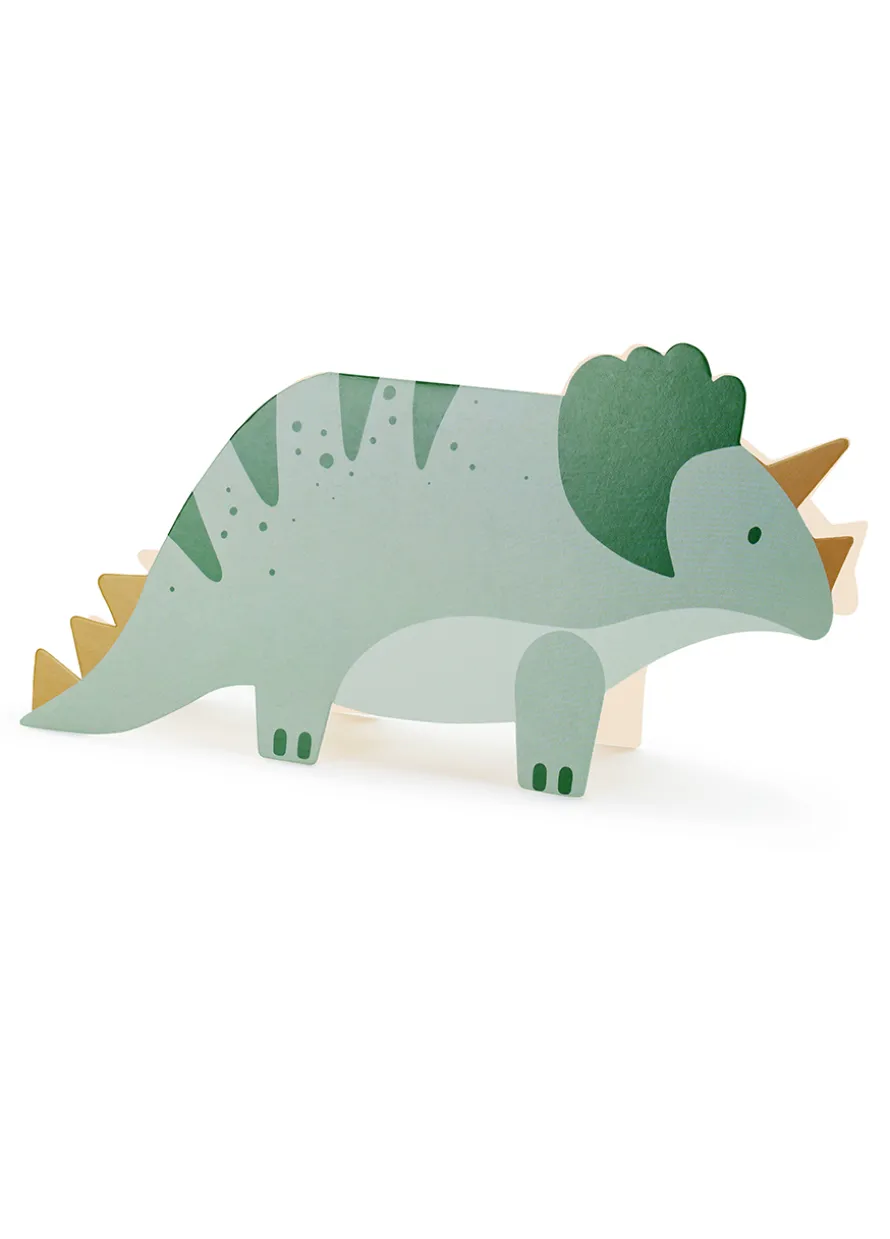 Zaproszenia na urodziny dinozaury TRICERATOPS (6szt.)