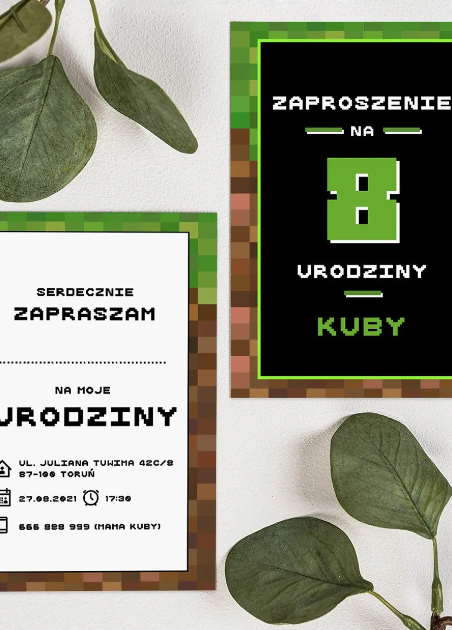 Zaproszenia na urodziny dla chłopca GAME
