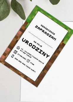 Zaproszenia na urodziny dla chłopca GAME