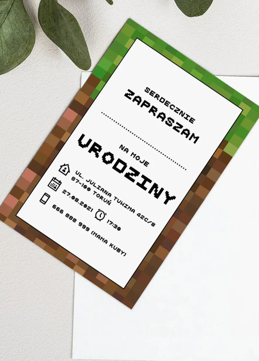 Zaproszenia na urodziny dla chłopca GAME