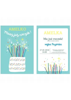 Zaproszenia na 1. urodziny dziecka URODZINOWY TORCIK