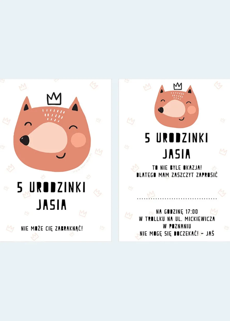 Zaproszenia na urodziny dziecka personalizowane MIŚ
