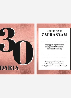 Zaproszenia na 30 urodziny GLAM personalizowane