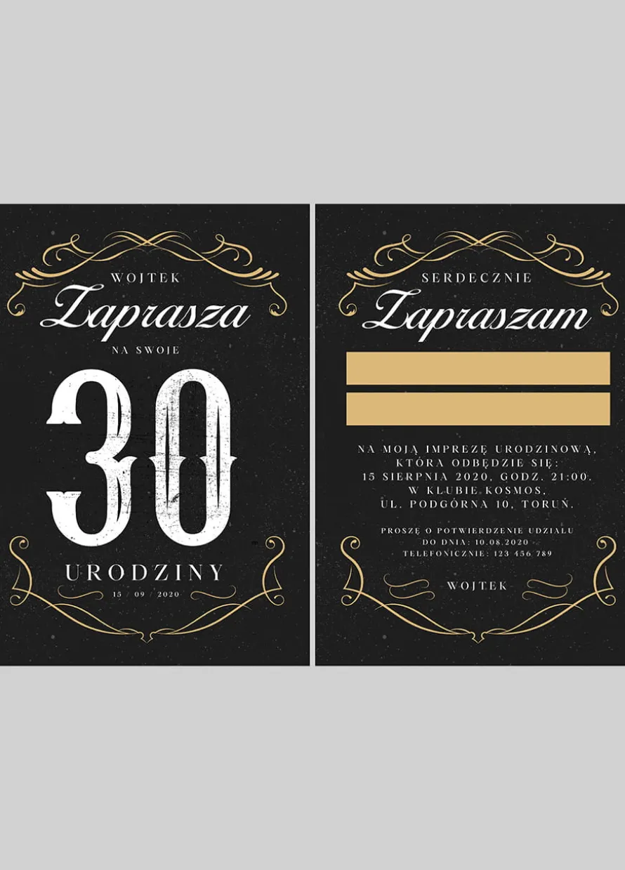 Zaproszenia na 30 URODZINY mężczyzny