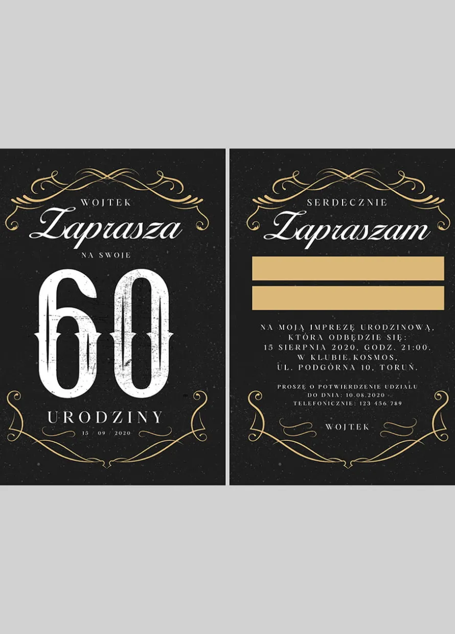 Zaproszenia na 60 URODZINY mężczyzny