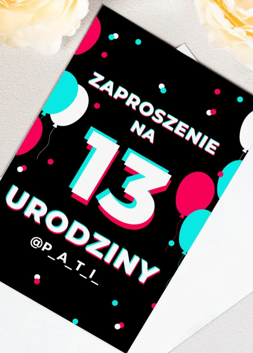 Zaproszenia na urodziny nastolatków W STYLU TIK TOK