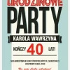 Zaproszenia na 40 urodziny URODZINOWE PARTY personalizowane