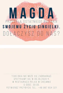 Zaproszenia na wieczór panieński BUZIAK personalizowane