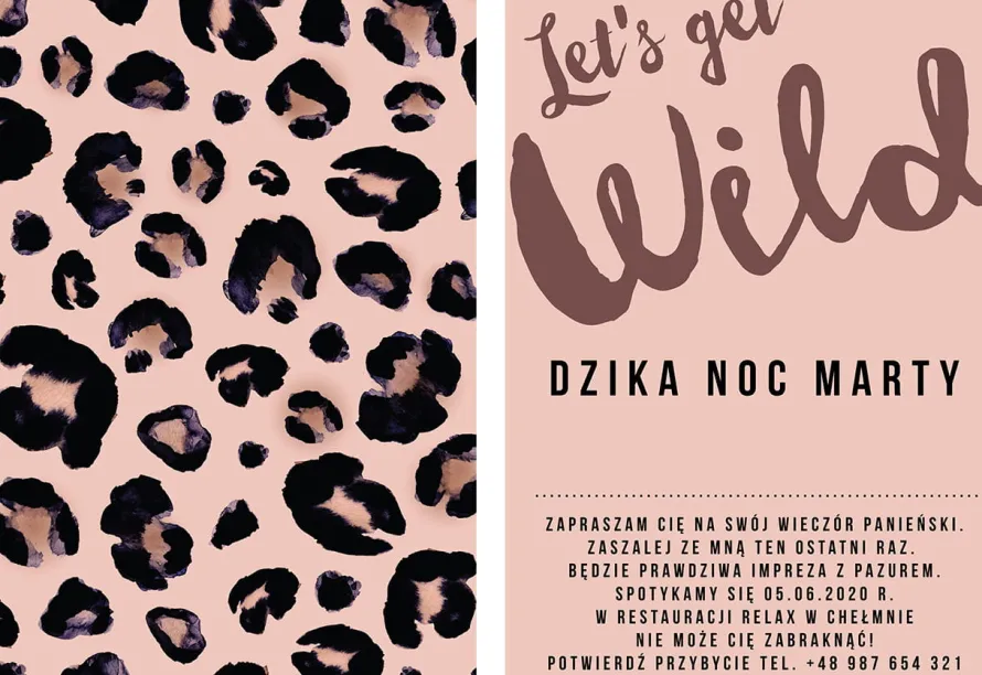 Zaproszenia na wieczór panieński GET WILD