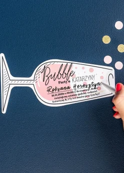 Zaproszenia na wieczór panieński BUBBLE PARTY (6szt.)