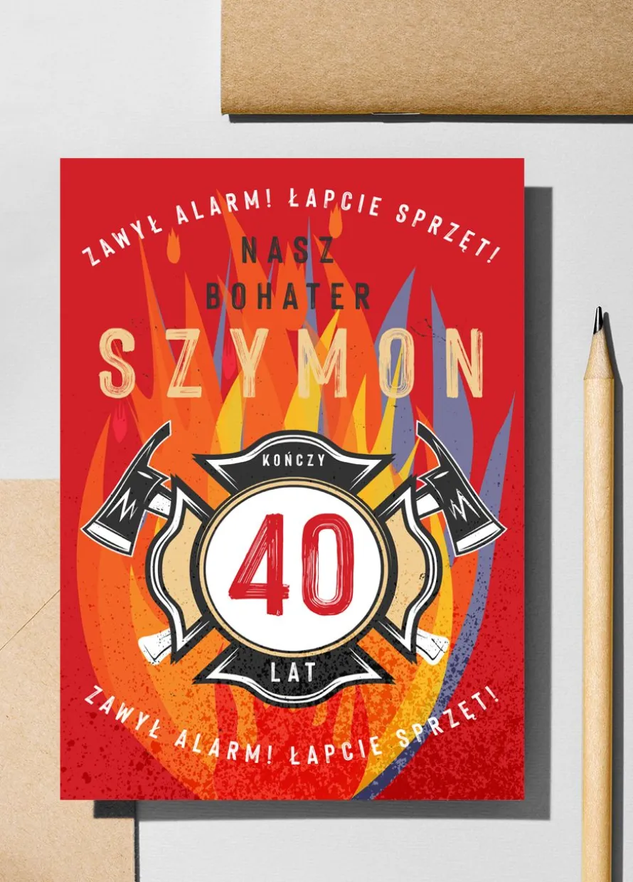 Zaproszenia personalizowane URODZINY STRAŻAKA