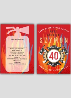 Zaproszenia personalizowane URODZINY STRAŻAKA