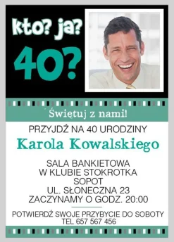 Zaproszenia personalizowane na 40 urodziny