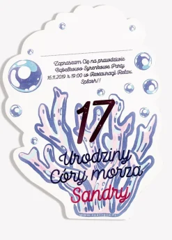 Zaproszenia personalizowane urodzinowe MERMAID (6szt.)
