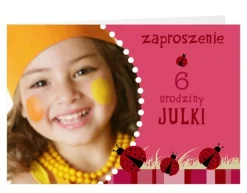 Zaproszenia personalizowane BIEDRONKI zaproszenia personalizowane