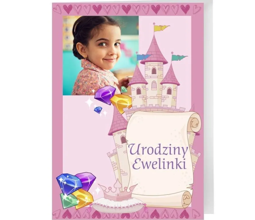 Zaproszenia personalizowane na urodziny dziewczynki DIAMENTY
