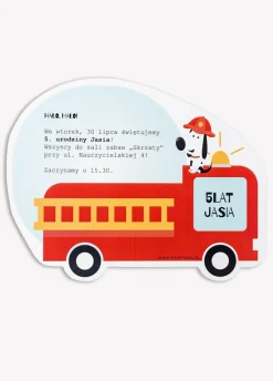 Zaproszenia personalizowane STRAŻAK (6szt.)