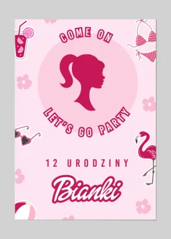 Zaproszenia PINK DREAM w stylu kultowych lalek