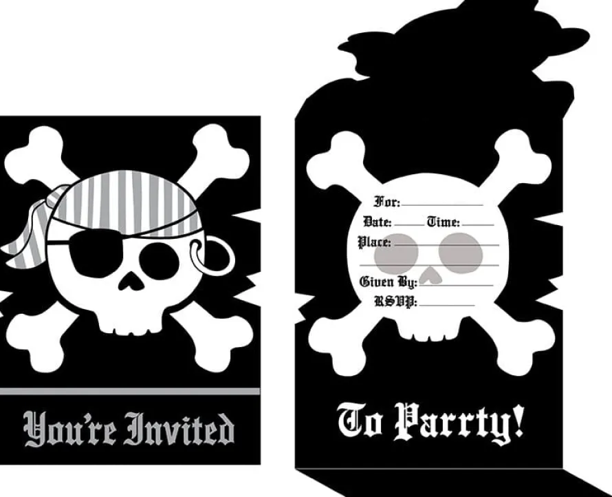 Zaproszenia pirackie AHOY (8szt.)