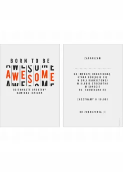 Zaproszenia urodzinowe personalizowane AWESOME