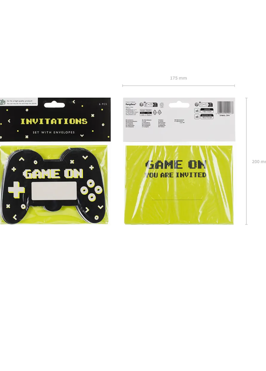 Zaproszenia z kopertami GAMEPAD
