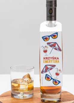 Zawieszki na alkohol na imprezę emerytalną EMERYTURA (4szt.)