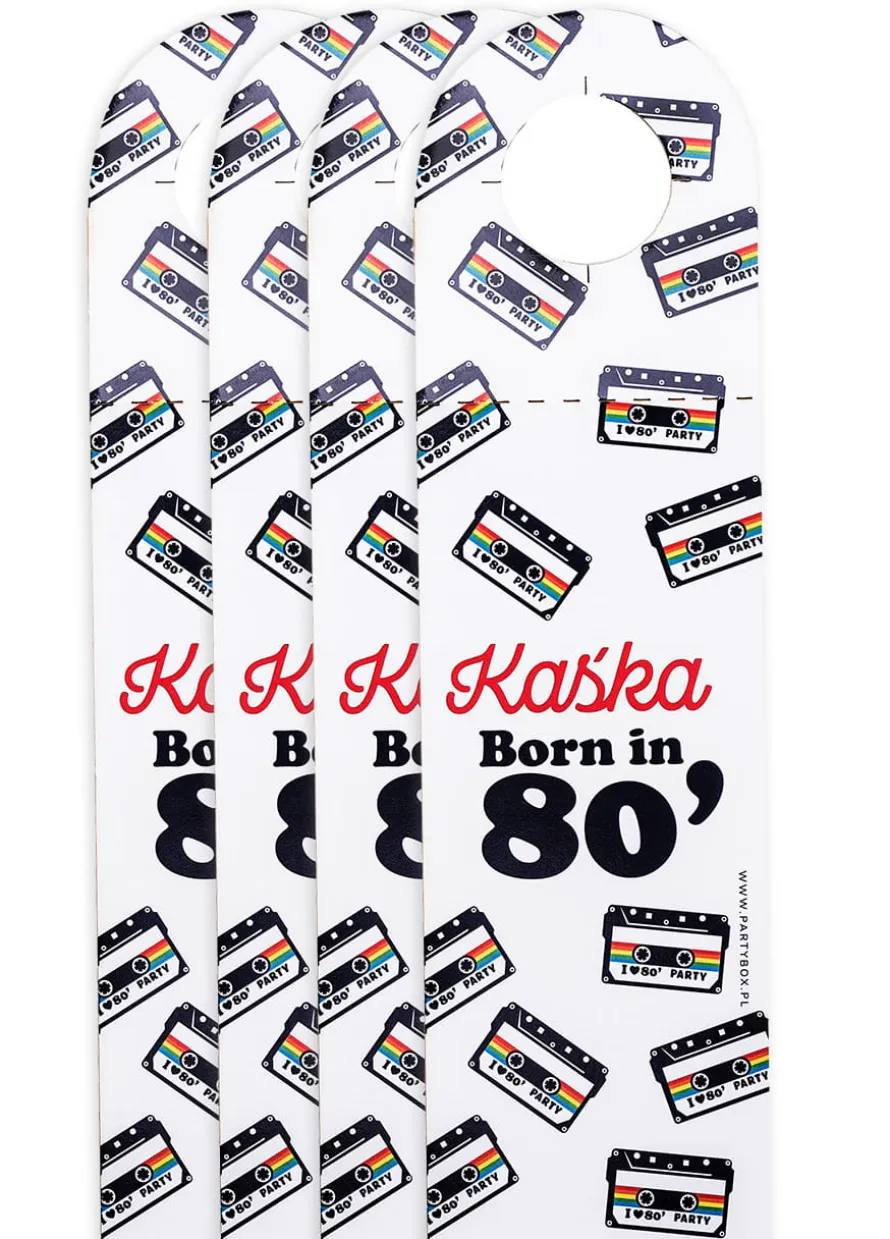 Zawieszki na butelki I LOVE 80`s (4 szt.)