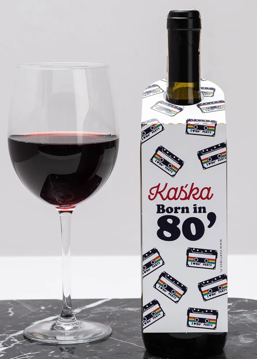 Zawieszki na butelki I LOVE 80`s (4 szt.)