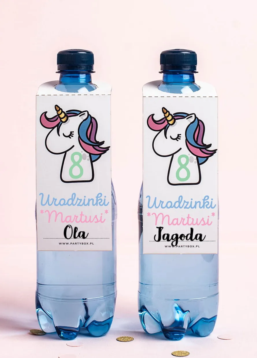 Zawieszki na butelki małe JEDNOROŻEC (8 szt.)