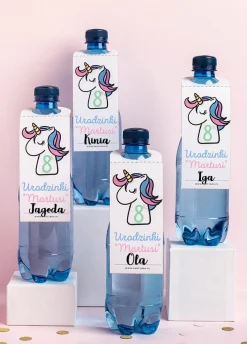 Zawieszki na butelki małe JEDNOROŻEC (8 szt.)