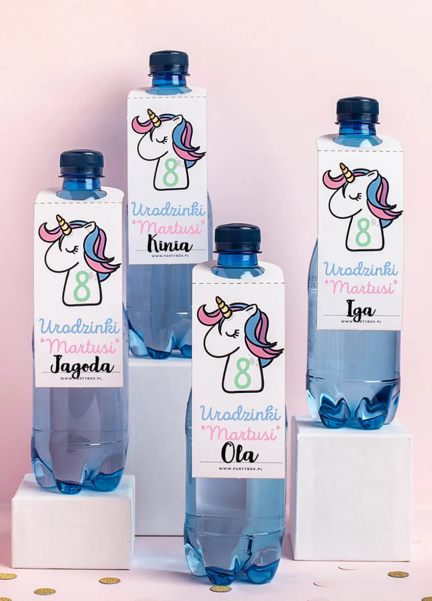Zawieszki na butelki małe JEDNOROŻEC (8 szt.)