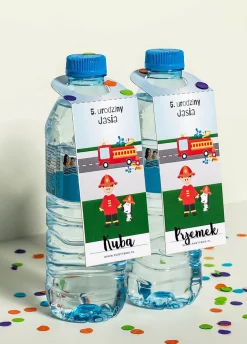 Zawieszki na butelki małe STRAŻAK (8 szt.)