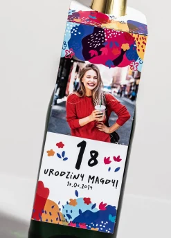 Zawieszki na butelki OSIEMNASTE URODZINY (4szt.)