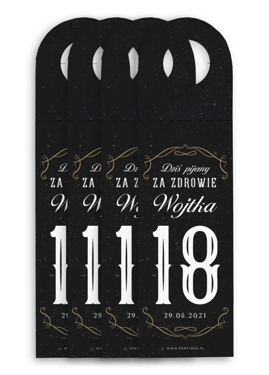 Zawieszki na butelki 18 URODZINY dla chłopaka (4szt.)