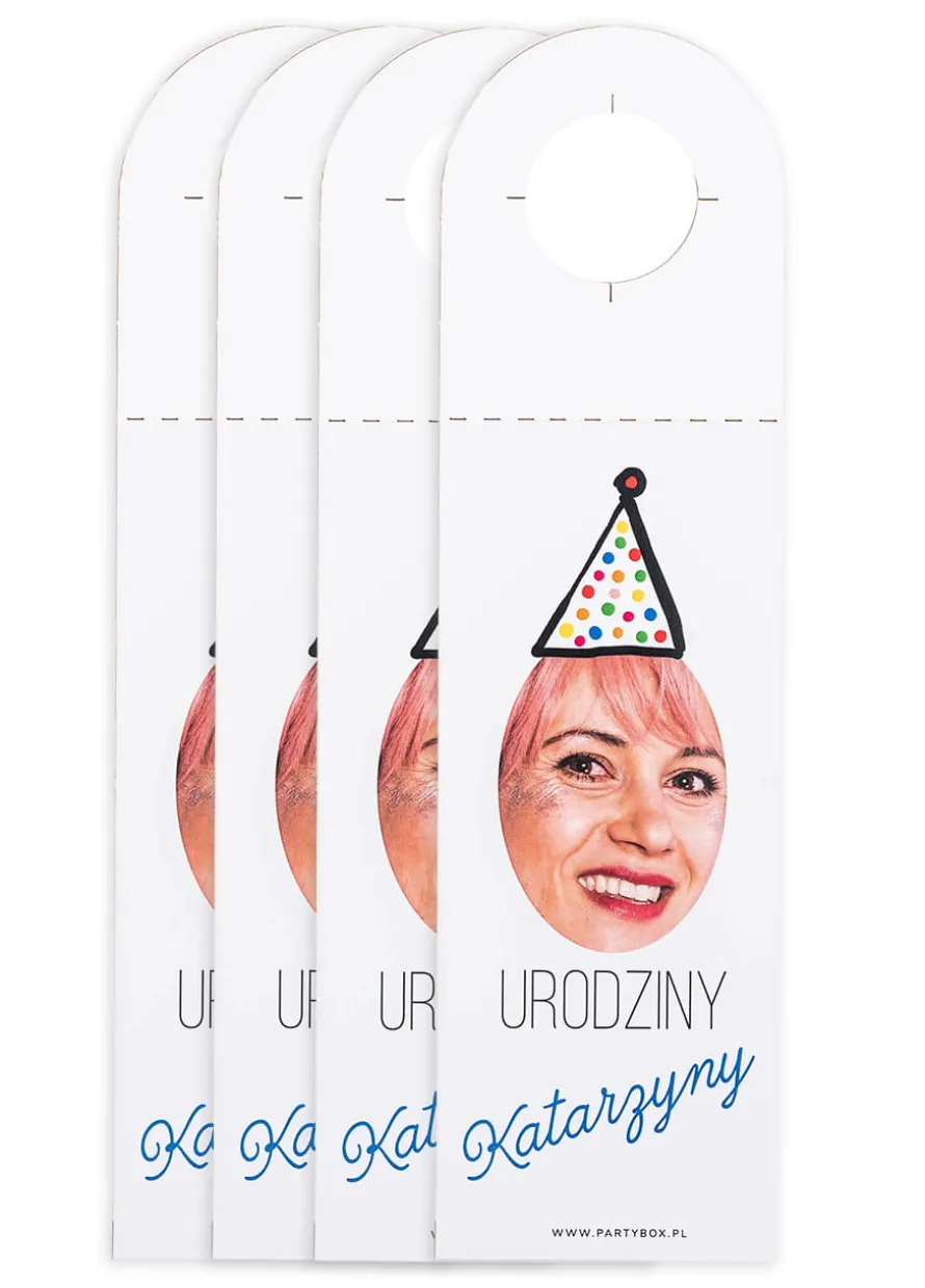 Zawieszki na butelki URODZINOWA CZAPECZKA (4 szt.)