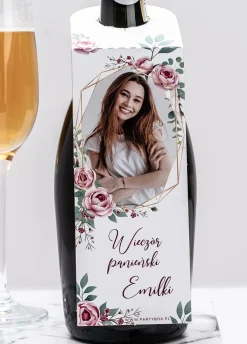 Zawieszki na butelki WIECZÓR PANIEŃSKI etykieta ze zdjęciem (4szt.)