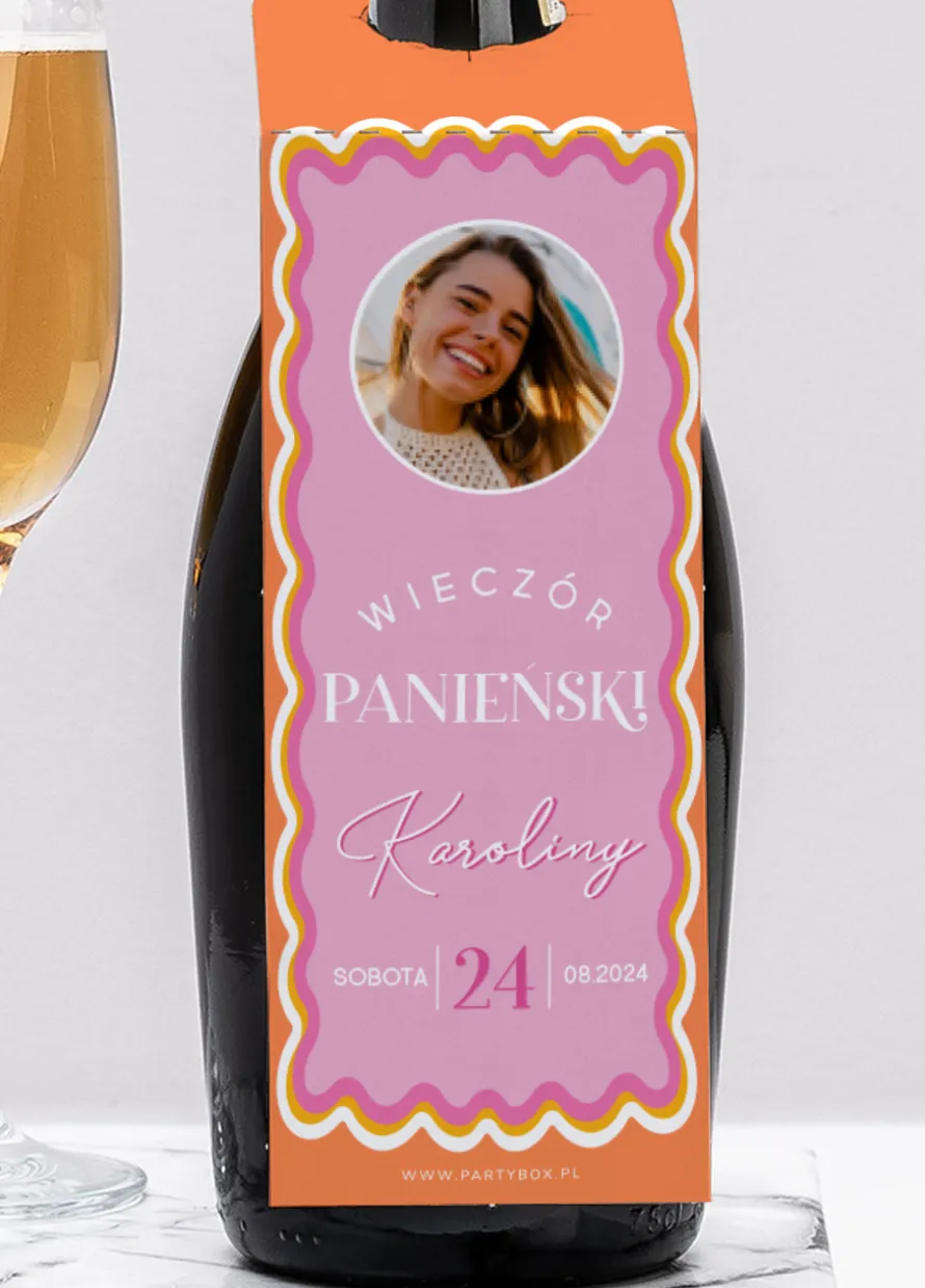 Zawieszki na butelki WIECZÓR PANIEŃSKI dekoracja ze zdjęciem