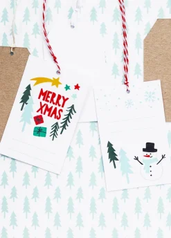 Zawieszki papierowe MERRY XMAS ozdoby świąteczne z papieru (6szt.)