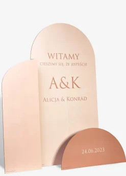 Zestaw dekoracji kartonowych Z TWOIM TEKSTEM beżowe