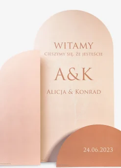 Zestaw dekoracji kartonowych Z TWOIM TEKSTEM beżowe