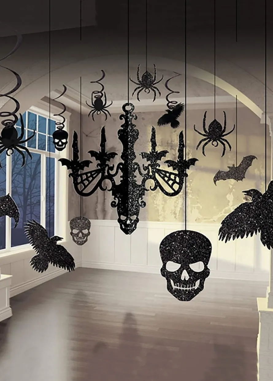Zestaw dekoracji na Halloween BROKATOWY