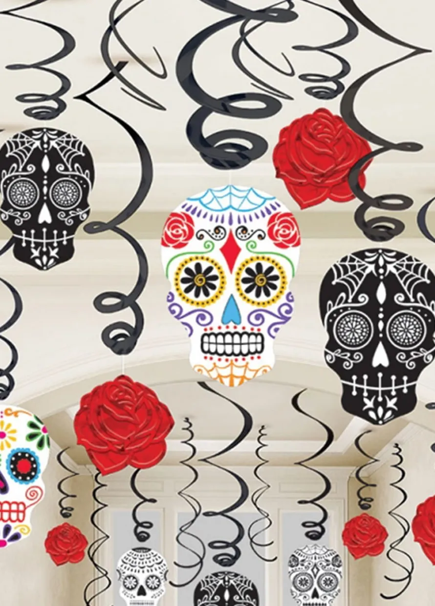 Zestaw dekoracji na Halloween CZASZKI Dia de los Muertos 30szt.