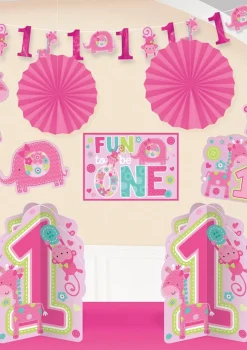 Zestaw dekoracji na roczek dziewczynki FUN TO BE ONE (10szt.)