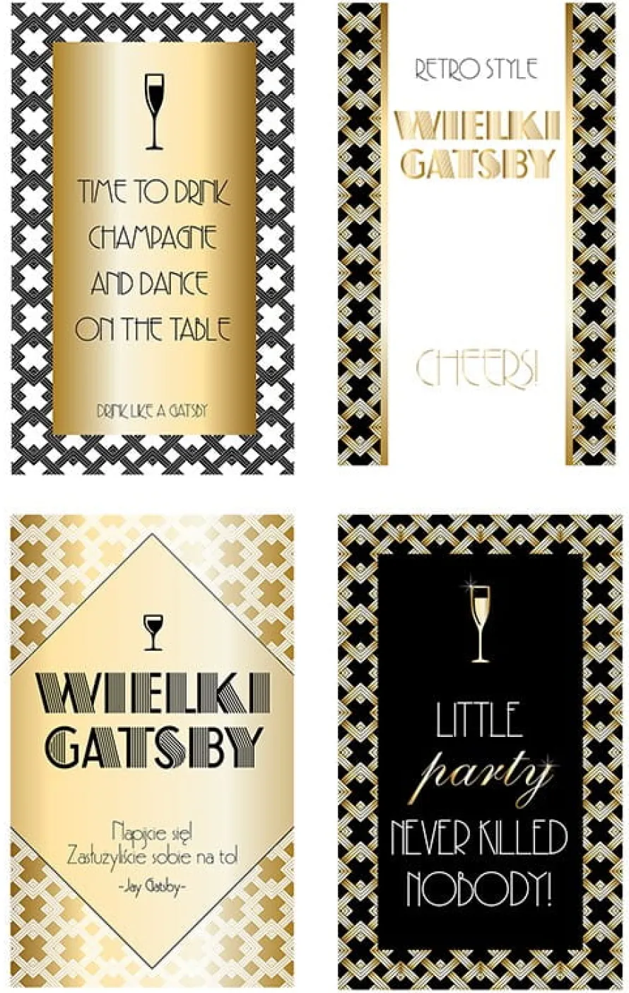Zestaw etykiet WIELKI GATSBY (4 szt.)