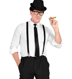 Zestaw KRÓL BLUESA kapelusz, szelki, krawat, okulary Blues Brothers